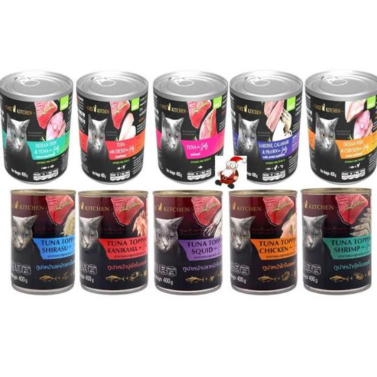CATZ KITCHEN อาหารแมวกระป๋องในเยลลี่ ไม่เติมเกลือ ทำจากเนื้อปลาแท้ 400g(*24กระป๋อง)