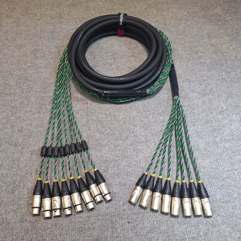 สายมัลติคอร์ชุดกลอง 8 คอร์ เข้ามิกซ์30เซน ไมค์2เมตร ถักสวยๆ LIDGE XLR ผู้8เมีย8 เลือกสีได้ หุ้มตัวกันสัญญาณรบกวน