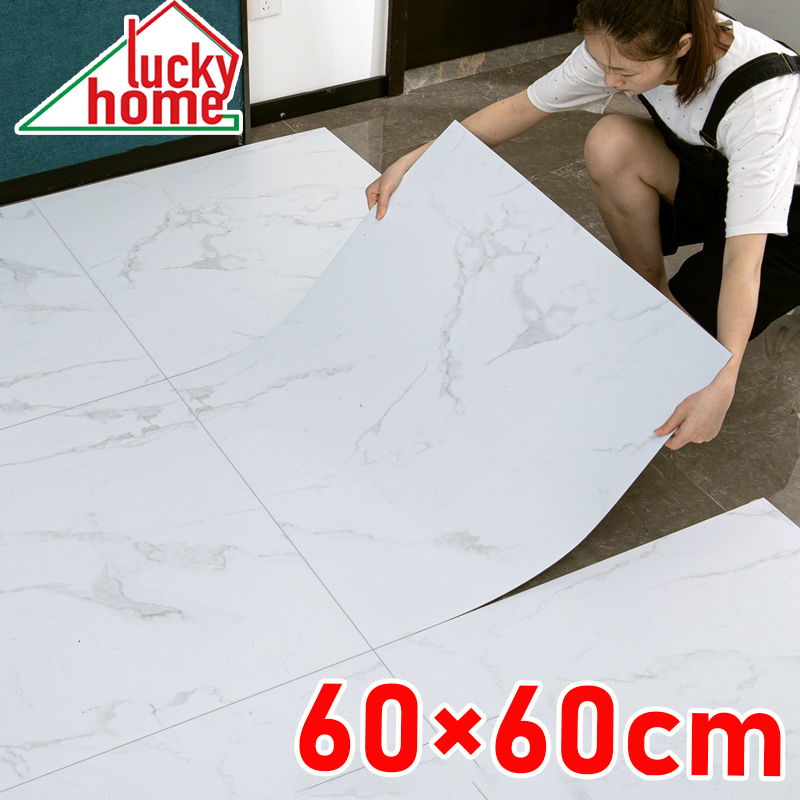 🔥หนา2เท่า🔥กระเบื้องยาง กระเบื้องยางลายหินอ่อน 60*60cm 2.5mm วัสดุPVC กาวในตัว แผ่นปูพื้น ปูพื้นห้องนอน กระเบื้องปูพื้น
