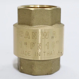 เช็ควาล์วทองเหลือง ( SANWA ) แบบสปริง ทองเหลืองแท้ ขนาด 1 นิ้ว เช็ควาล์วสปริง กันน้ำย้อน ทนทาน