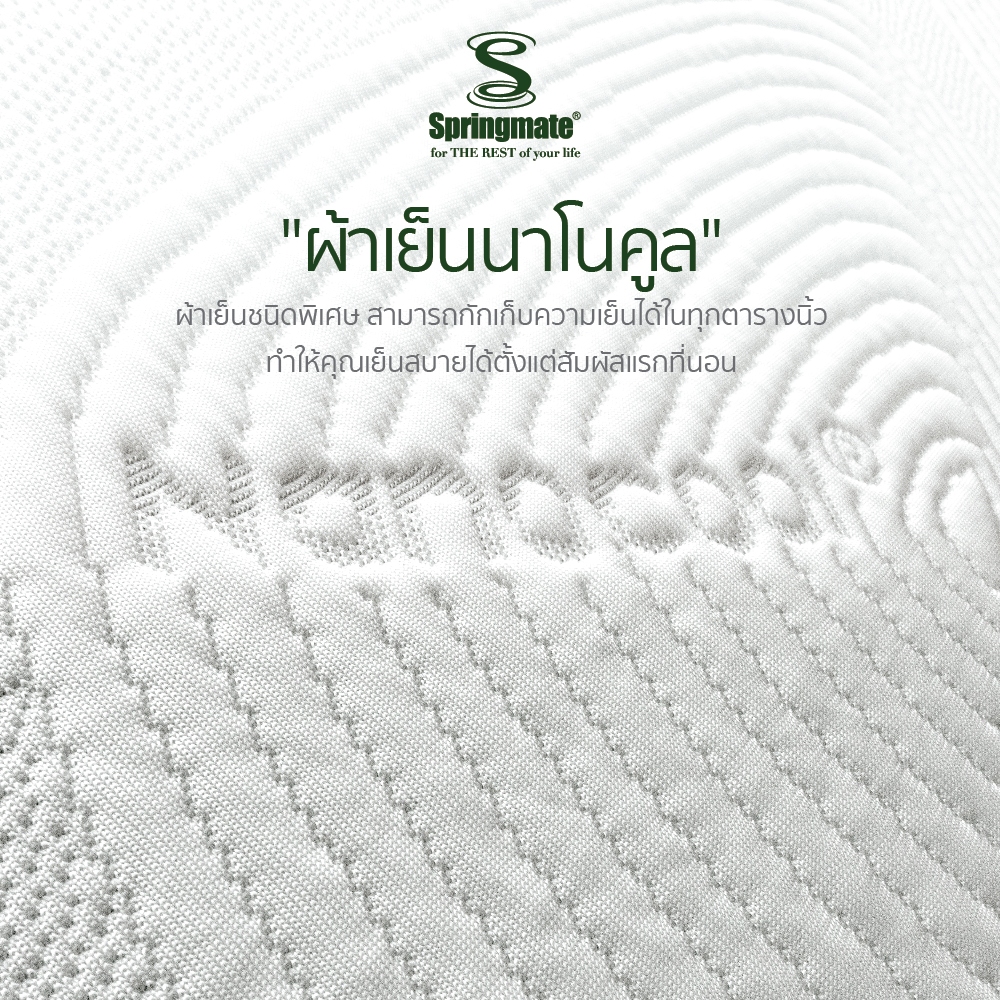 Springmate Cooling memory topper ที่นอนเพื่อสุขภาพ ที่รองนอน ท๊อปเปอร์เมมโมรี่โฟมแบบเย็น หุ้มผ้าเย็นนาโนคูล ราคา ถูกที่สุด ดีลบีเคเค แกลเลอรีภาพที่ 3