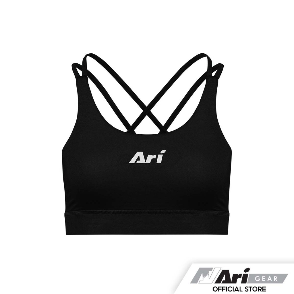 ARI WOMEN'S DASHING RUNNING SPORT BRA - BLACK/SILVER สปอร์ตบรา ผู้หญิง อาริ สีดำ