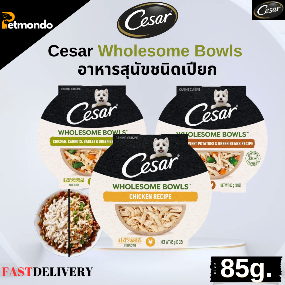 Cesar wholesome bowls ซีซาร์ โฮลซัม โบวล์ อาหารเปียกสำหรับสุนัข อายุ 1ปีขึ้นไป ขนาด 85g.