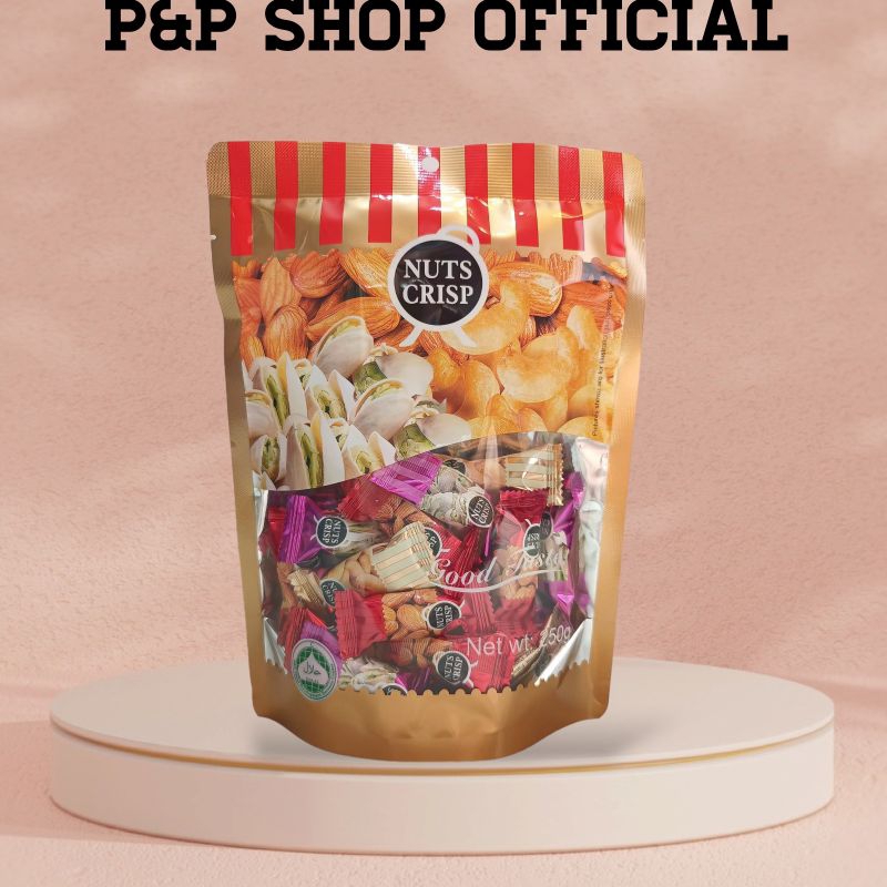 ถั่วตุ๊บตั๊บ 250 กรัม Candy Crisp Nuts ขนมถั่วอัดแท่ง อัลมอนด์ พิสตาชิโอ เม็ดมะม่วงหิมพานต์ ขนมนำเข้า ต้องลอง