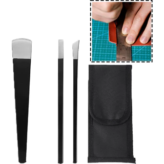 มีดตัดหนัง DIY ชุด3ชิ้น แฮนด์เมด เครื่องมือตัดหนังสําหรับทํางานหัตถกรรม