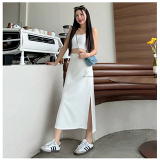 กระโปรงยาวผ่าข้างS-XLทรงสวยเข้ารูปน่ารักมาก
