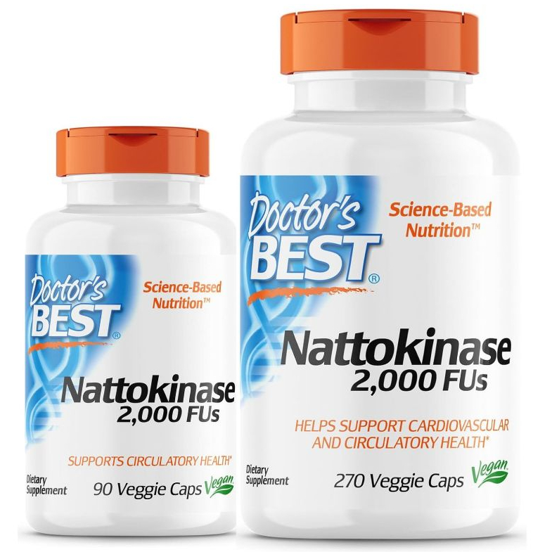 90/270capsules ถั่วหมักญี่ปุ่น Nattokinase - 2000FU of Enzyme, Supports Heart Health & Circulatory & Normal Blood Flow