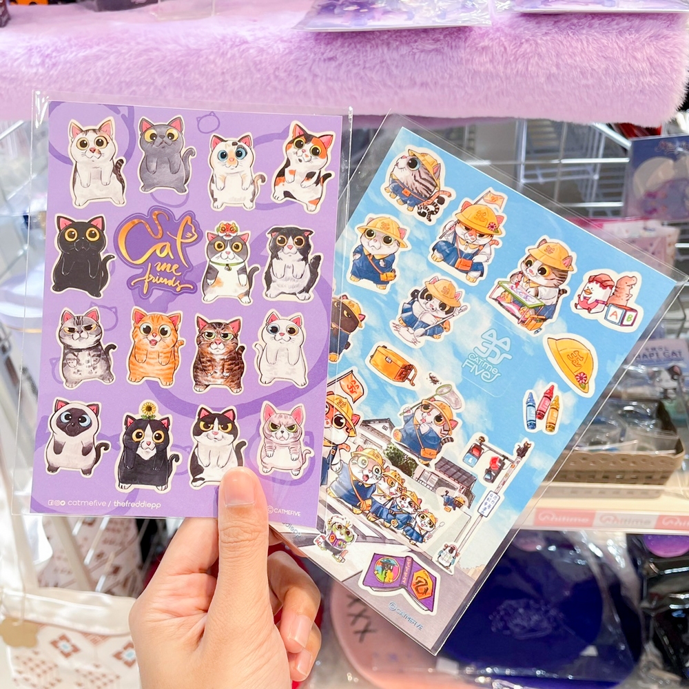 Sticker Sheet หกแมวตัวแสบสุดป่วน [Catmefive]