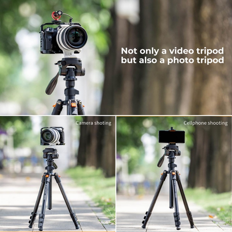 ขาตั้งกล้อง K&F K234A0+Video Head Lightweight with Holder Clip Release Plate (KF09.115)