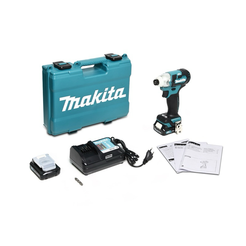 MAKITA สว่านไขควงกระแทกไร้สาย 12 โวลต์ 1/4 นิ้ว รุ่น TD111DWYE แรงบิดสูงสุด 135 นิวตันเมตร รวมแบตเตอ