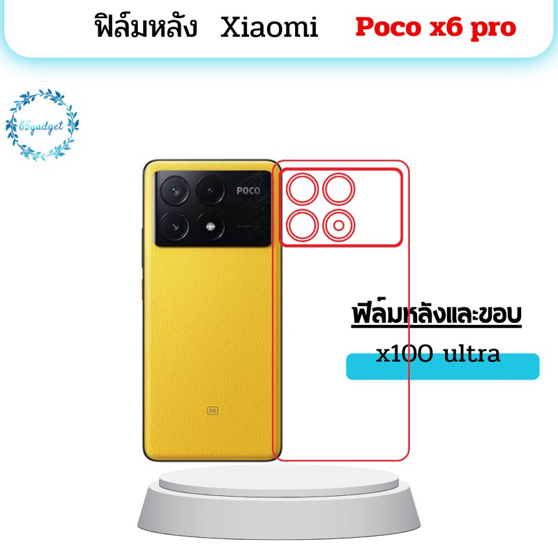 Xiaomi Poco x6 pro ฟิล์มหลัง, ฟิล์มกันรอยหลังพร้อมชุดติดตั้ง