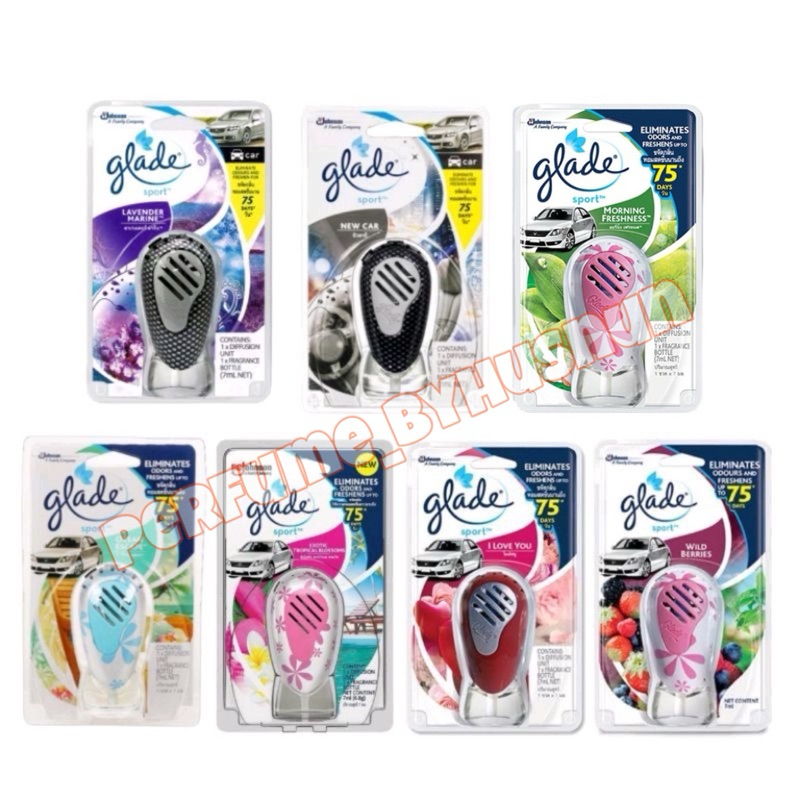 Glade sport เกลด สปอร์ต น้ำหอมปรับอากาศ เกลด น้ำหอมในรถ น้ำหอมติดรถยนต์ มีแบบพร้อมหน้ากากแขวนและรีฟิ