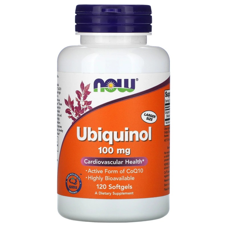 NOW Ubiquinol 100 mg High Bioavailability CoQ10 120 Softgels โคเอนไซม์ Q10 ที่มีการดูดซึมสูง 120 ซอฟ