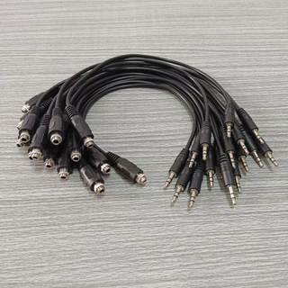 สายสัญญาณเสียง 3.5 มม.ตัวผู้-ตัวเมีย สายaux 3.5 มม ยาว 30ซม. มีหัวตรง สีเงิน สีทอง สเตอริโอpj392