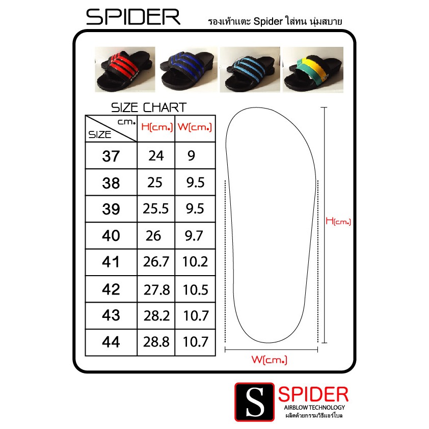 รองเท้า SPIDER ช้างใหม่ล่าสุด สุดยอดแฟชั่นแห่งยุค นุ่มเบา  สบายเท้า สีสันสดใส ผลิตจากวัสดุอย่างดี