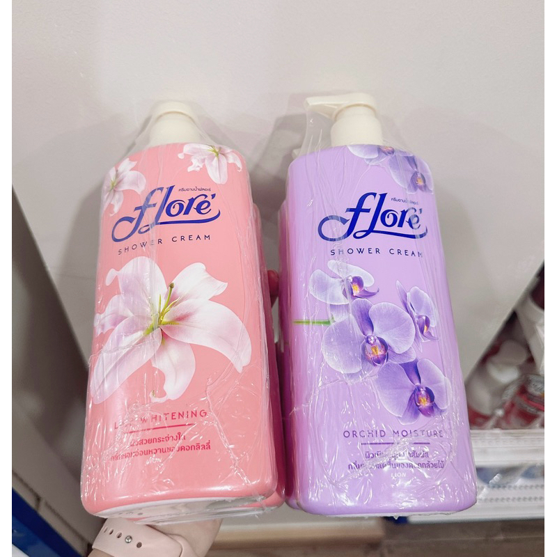 คุ้มสุดซื้อ1ฟรี1 Flore ครีมอาบน้ำฟลอเร่บำรุงผิวให้เนียนนุ่มกระจ่างใส ขนาด500มล มี2สูตร