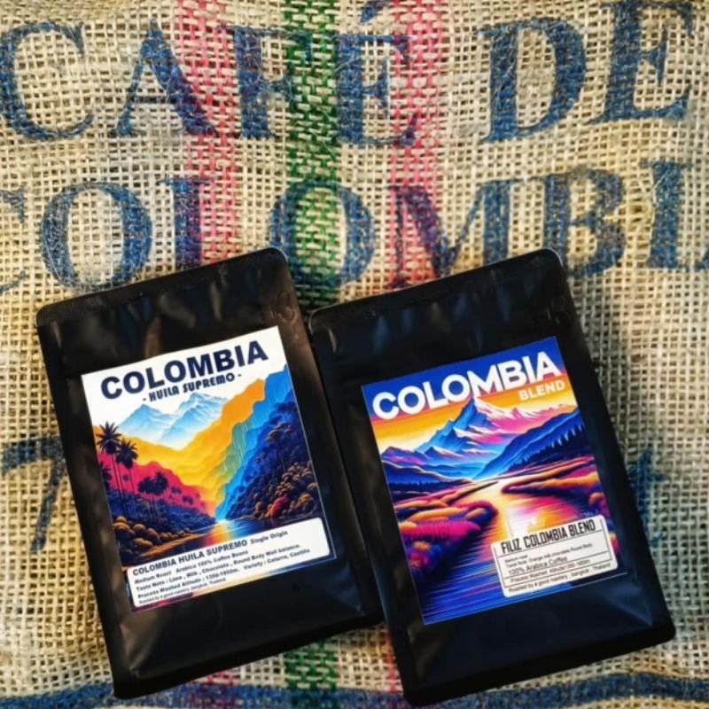 COLOMBIA HUILA SUPREMO Washed Process Single Origin​ เมล็ดกาแฟ​ โคลัมเบีย​ ซุพรีโม่​ เกรดพรีเมียม​ Feliz Colombia Blend