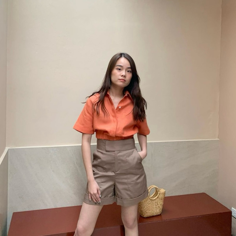 (แค่ลอง) beforesunset.studio LUNA crop top สี carot ไซส์ s