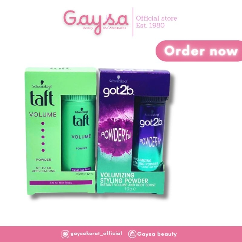 แป้งจัดแต่ง​ทรงผม​(ชวาร์สคอฟทัฟท์วอลลุ่มพาวเดอร์)​ Taft​ volume​ powder และ​ got2b​ powder | ​Schwarzkopf