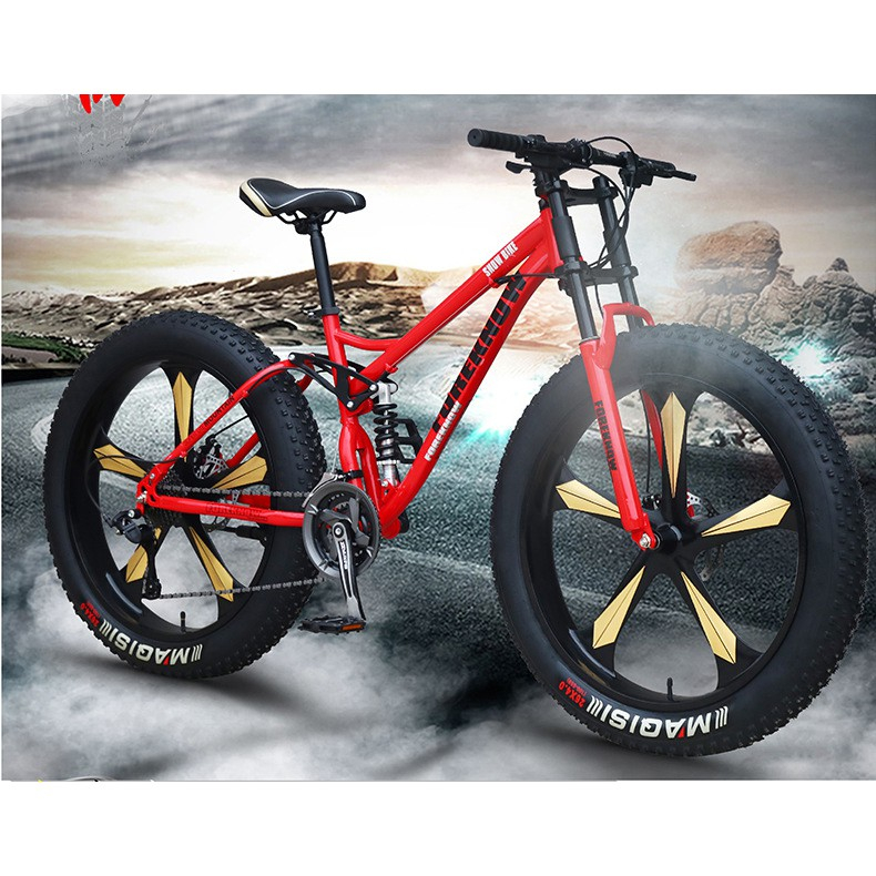 ล้อโตสุดเท่ห์!!!! จักรยานเสือภูเขา ล้อโต 26 x4.0 เฟรมเหล็กไฮเอ็นท์ จักรยานล้อโต มีโช๊คกลางรองรับน้ำห