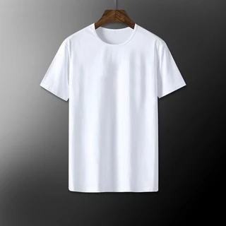 meimeishop เสื้อยืดคอกลมแขนสั้น เสื้อยืดสีล้วน เสื้อผู้ชาย（ สีขาวสีดำ）รหัสce001