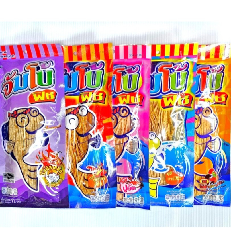 ปลาเส้นทาโร่จัมโบ้ฟิช มี5รสชาติให้เลือก น้ำหนัก72กรัม (PPSQUID)
