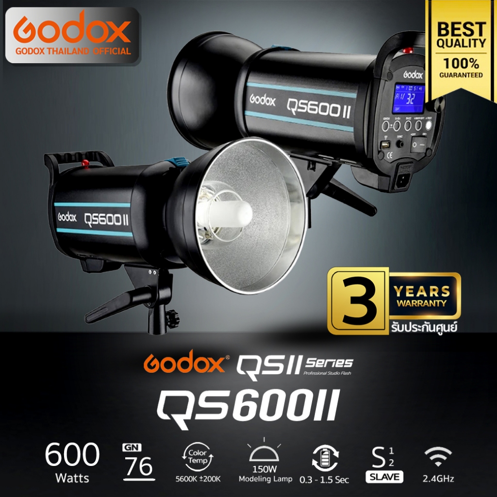 Godox Flash QS600II 600W 5600K Bowen Mount - รับประกันศูนย์ Godox Thailand 3ปี