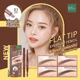 Baby Bright ดินสอเขียนคิ้ว【แฟลตทิป】กันน้ำ เส้นเรียวเล็ก Flat Tip Eyebrow Pencil 0.16g