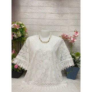 เสื้อลูกไม้ไซส์ใหญ่ รอบอก46.48.50ยาว26นิ้ว ฟรีไซส์ มีซับในทั…