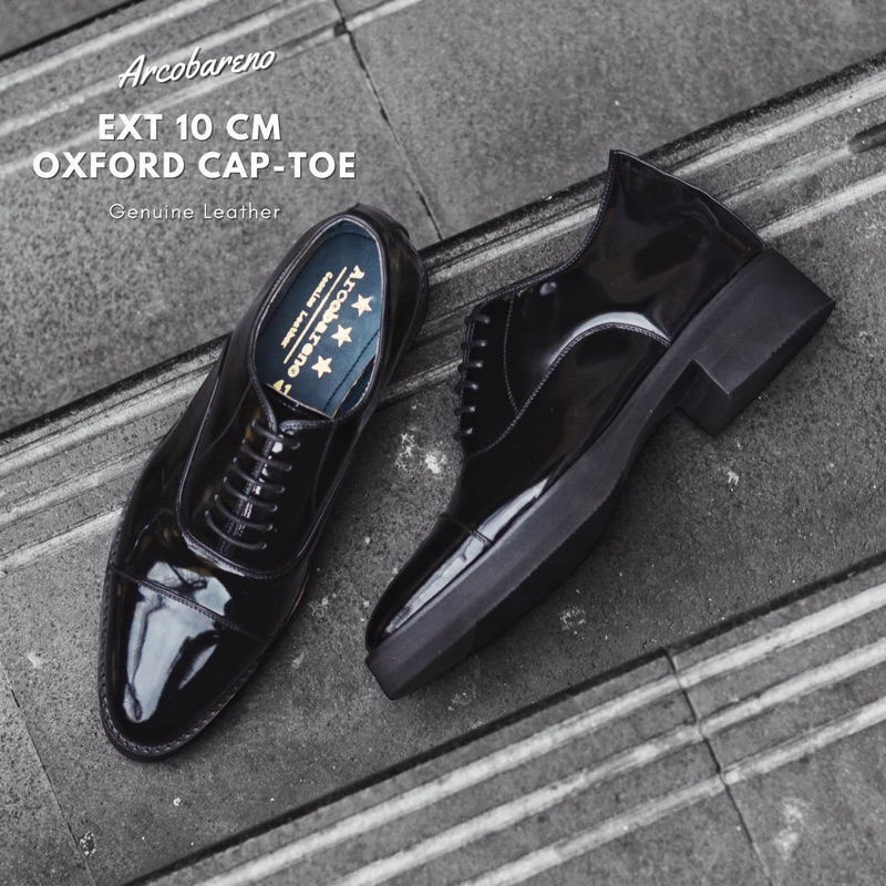 502-1 EXT 6 CM และ 10 CM Oxford Cap Toe PianoBlack & รูปที่ 8