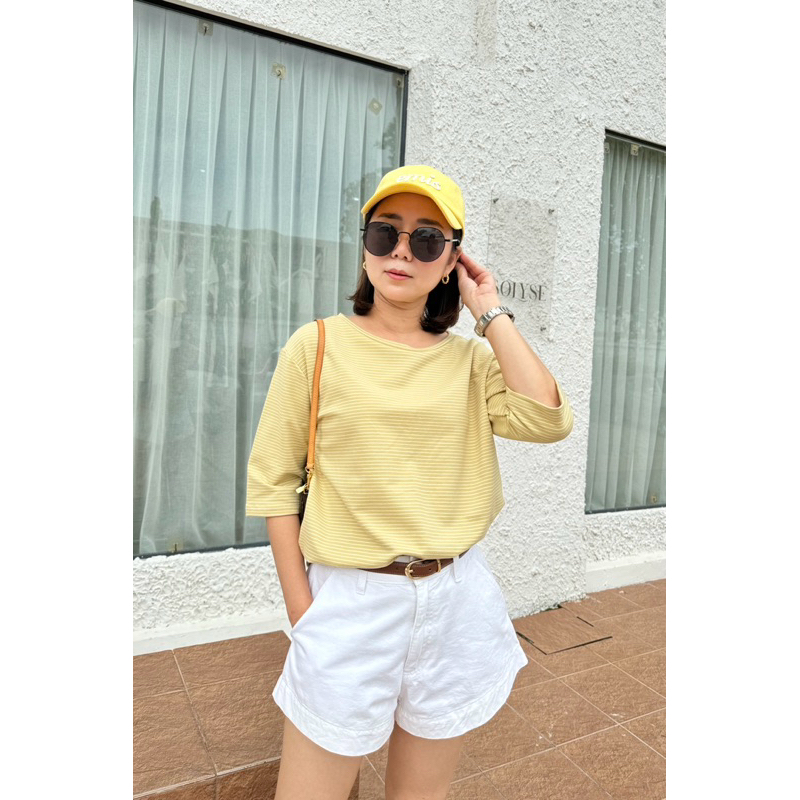 Muji tops(A216)เสื้อแขนสามส่วนสไตล์minimal