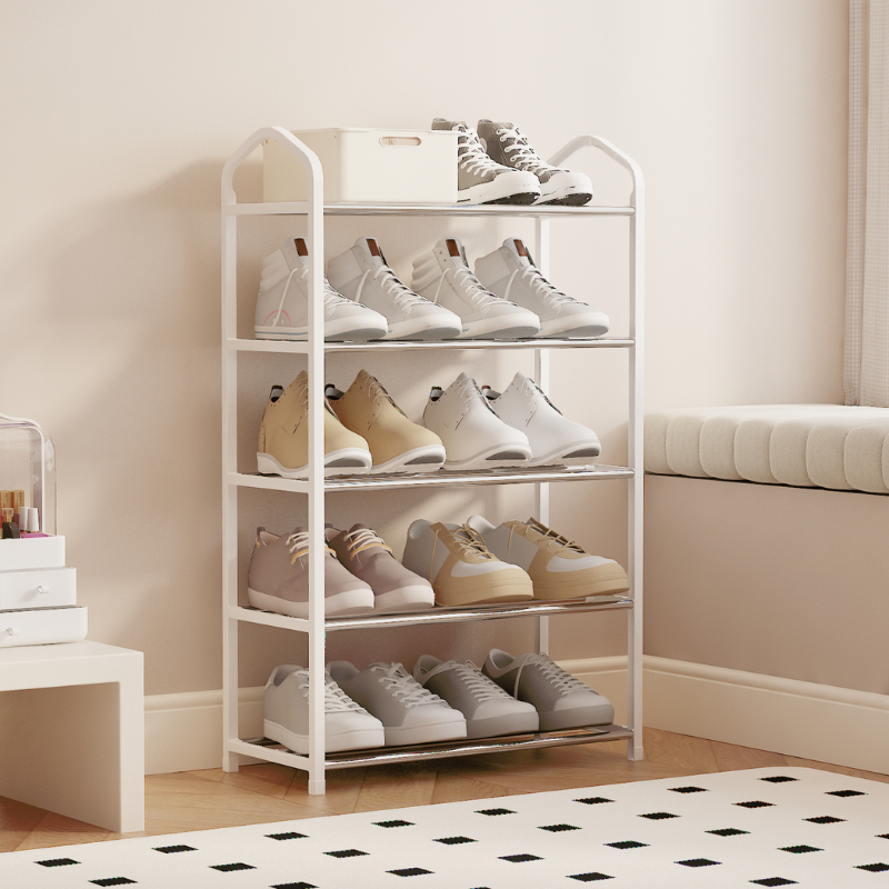 E-item ชั้นวางรองเท้า ชั้นสแตนเลส พลาสติกPP หอพักออฟฟิศนักศึกษา ราคาประหยัด มี 4-5 ชั้น มี 4 สี A334 - รูปที่ 5