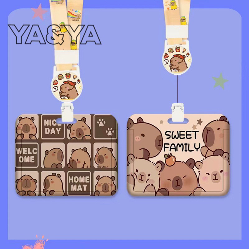 พร้อมส่ง 🇹🇭 คาปิบารา คาปิบาร่าโยโย่สามารถยืดได้ป้ายชื่อพร้อมสายคล้องคอ ป้ายห้อยบัตร ป้ายใส่บัตรพนักงาน ป้ายใส่คีย์การ์ด