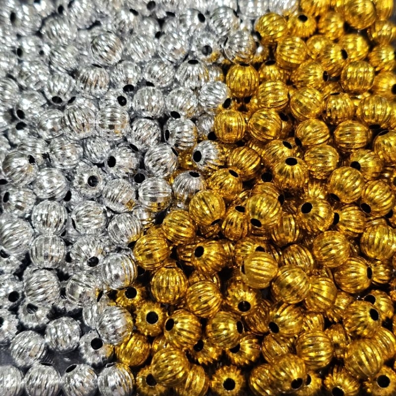 DC10 ลูกปัดมะยม สีเงิน ทอง ขนาด 5 ,8 มิล จำนวน 100 ชิ้น