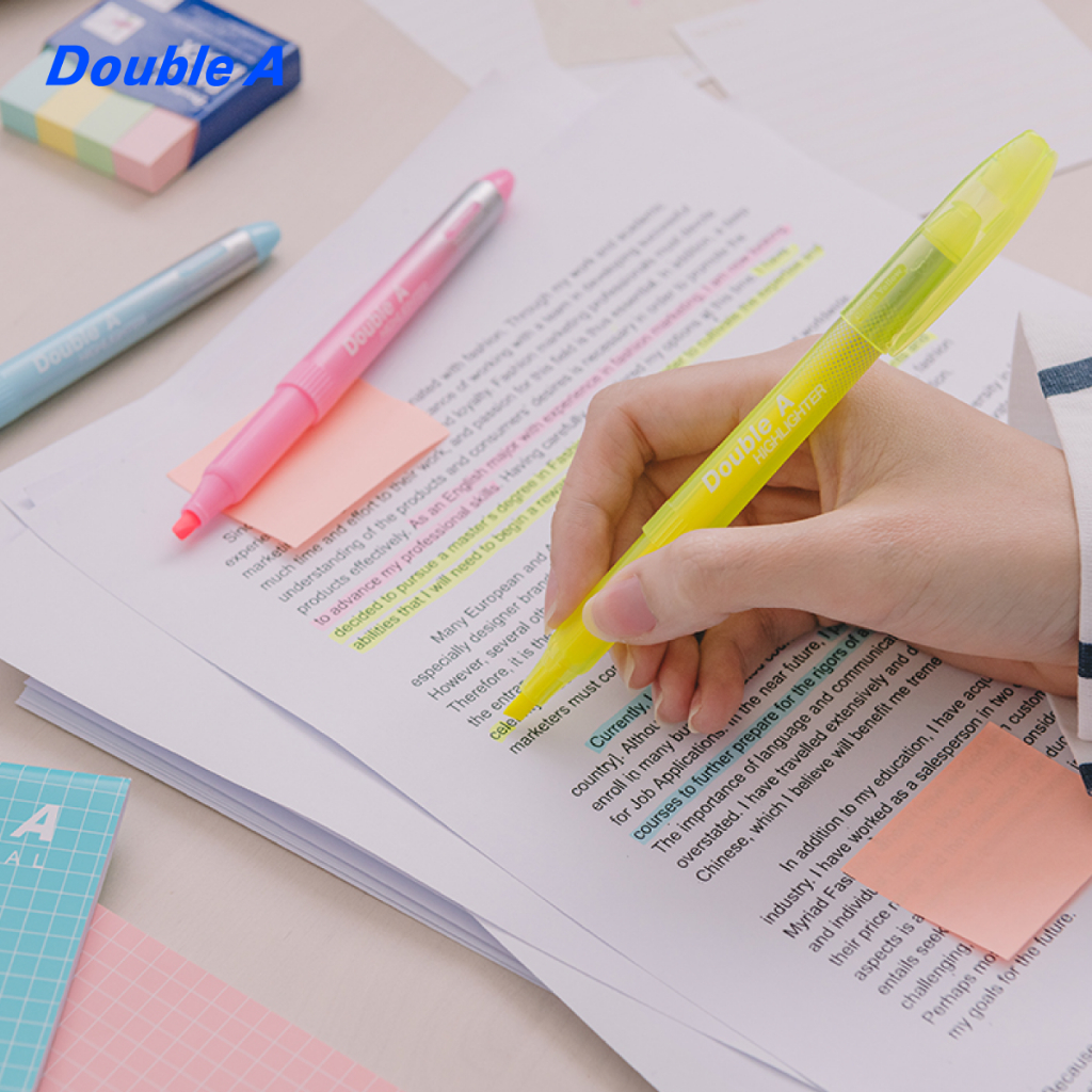 Double A Highlighter ปากกาเน้นข้อความสีพาสเทล Mild Color จำหน่ายคละสี 5 ด้าม - รูปที่ 6