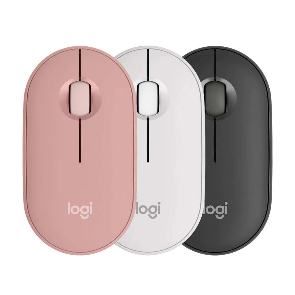 Logitech M350s Pebble 2 Wireless Mouse - Graphite, Rose, White