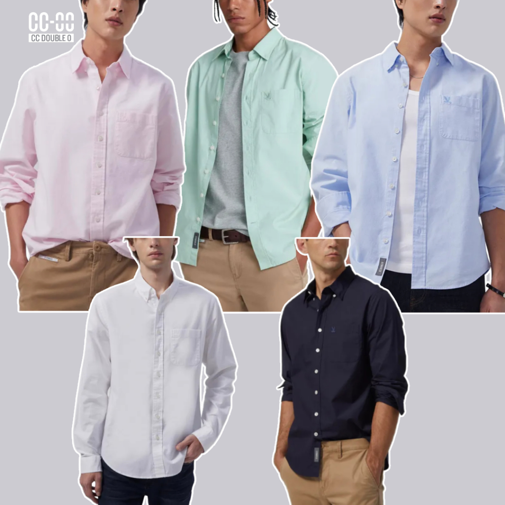 CC OO  เสื้อเชิ้ตผู้ชาย (ของแท้ 100%ชอปไทย)มีหลายสี ผ้า Oxford เนื้อผ้าดีใส่สบาย เสื้อเชื้ตทำงาน