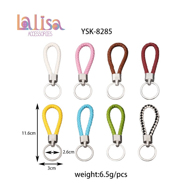 พวงกุญแจแบบเชือก หนังแฟชั่น สายหนังสาน จี้กระเป๋าอเนกประสงค์ PU string key ring (E-3-A,YSK-8285)
