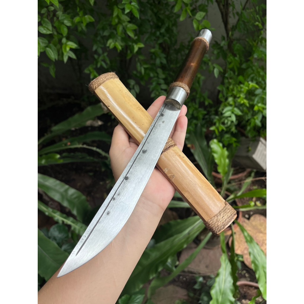 มีดดาบ ดาบ Thai Sword อีดาบ ดาบไทย Camp มีดเดินป่า มาเชเต้ มีดเหน็บ ใบ 9.3” ผานไถ ตีร้อน ด้าม-ฝักไม้