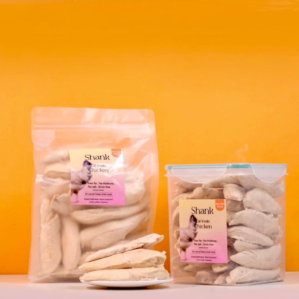 ฟรีซดรายสุนัขแมว อกไก่ชิ้น,เต๋ากลาง,จิ๋ว ปลาแซลม่อน หญ้าแมวเต๋าแท่ง ปลาไข่ ไข่ไก่ แบบกระปุกใหญ่ 500G