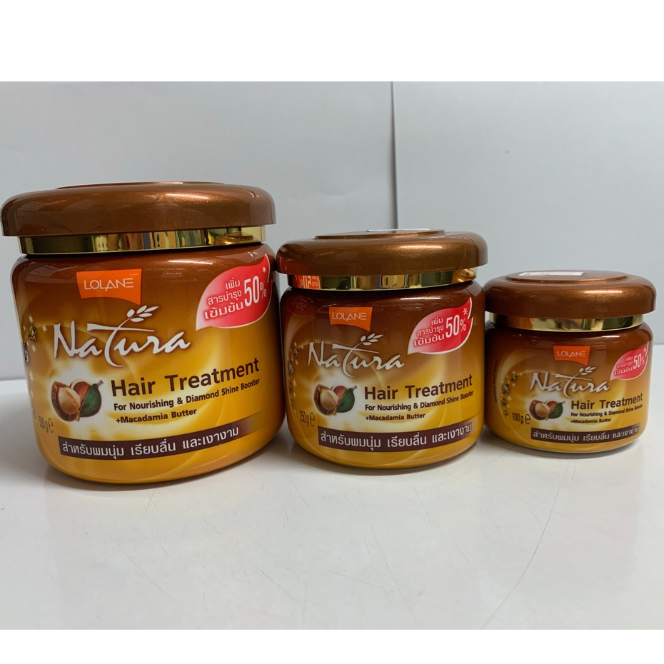 Lolane Natura Hair Treatment สีน้ำตาล Macadamia Butter ครีมหมักผม โลแลน ทรีตเม้นต์ บำรุงเส้นผม ผมเงา