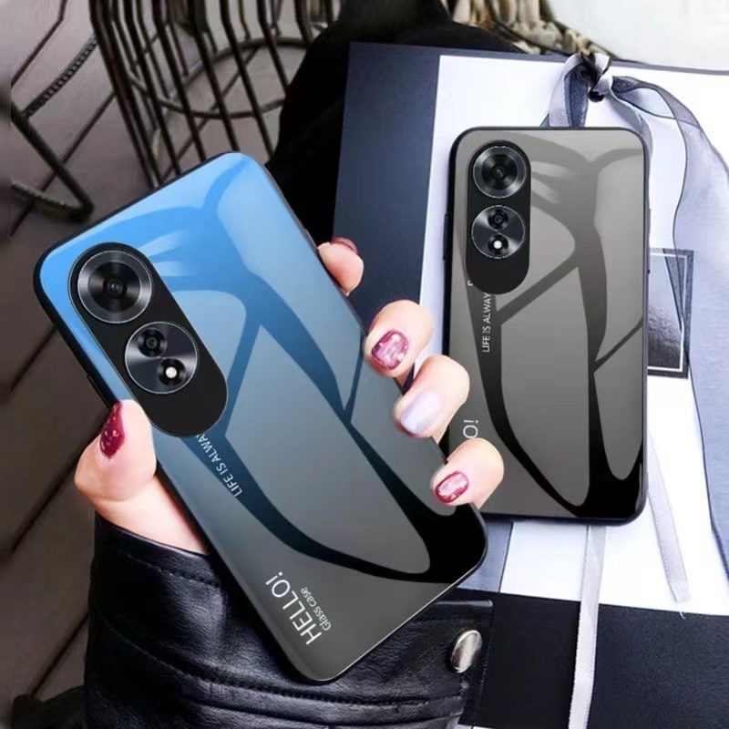 เคสกระจกทูโทน ใช้สำหรับ Oppo A60 เคสกระจกสองสี กันกระแทก ออปโป้