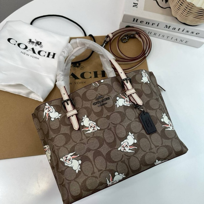 Coach Original Limited Edition Collection Rabbit Printed Collection Mollie Tote  ขนาด ฐาน 10 นิ้ว ปา