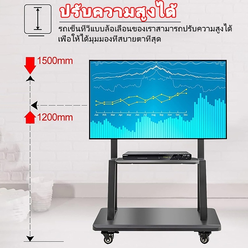 ขาตั้งทีวี 32-75 นิ้ว TV Stand เคลื่อนที่ขาตั้งทีวี เหมาะสำหรับหน้าจอขนาด 32-75 นิ้ว ขายึดโทรทัศน์ - รูปที่ 2