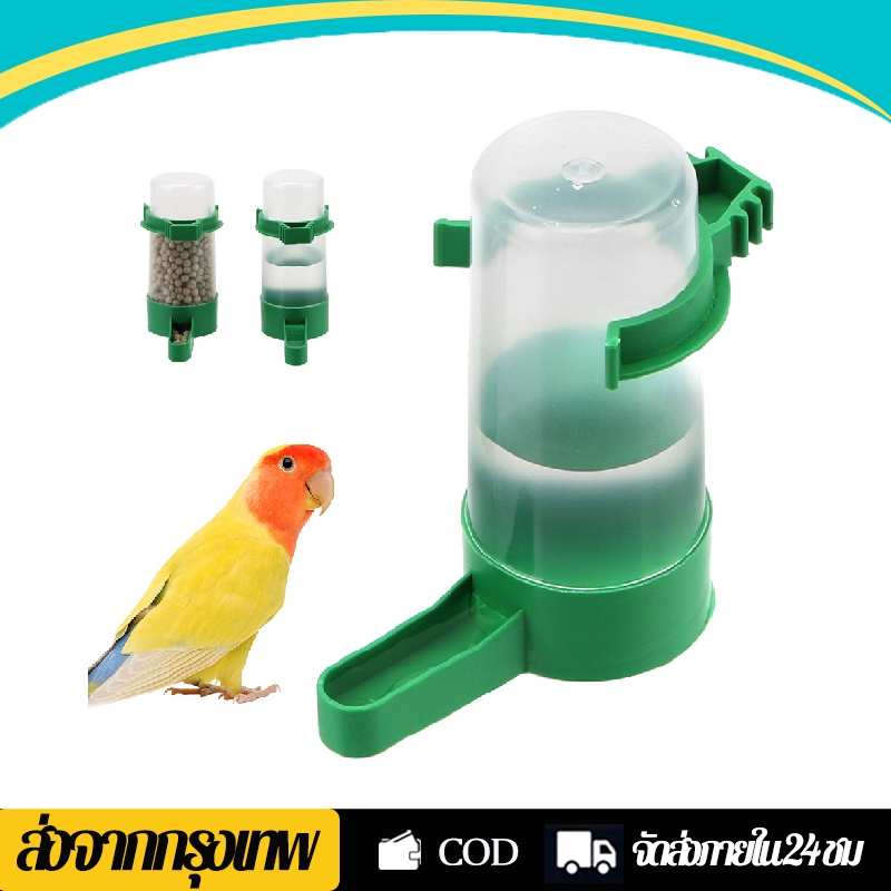 ที่ให้น้ำนก 2ชิ้น ที่ให้น้ำนกอัตโนมัติ ที่ป้อนอาหารนก ขวดน้ำนกแก้ว เหมาะสำหรับนก ฟอพัส ค๊อกคาเทล เลิฟเบิร์ด