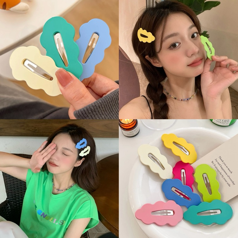 กิ๊บติดผมก้อนเมฆสุดน่ารักสีหวาน กิ๊บY2K กิ๊บสีสดใส กิ๊บสงกรานต์