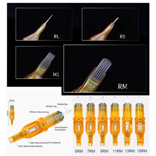 เข็มฮอค Yellow dragon เดินเส้น ลงสีลงเงา หน้าโค้ง หน้าตรง RL RM RS M1