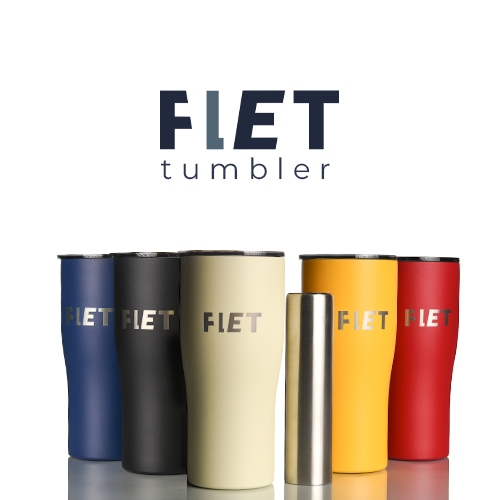 FLET tumbler 24 oz - แก้วเก็บความเย็น มาพร้อมแท่งน้ำแข็งสแตนเลส เครื่องดื่มเย็นไม่ต้องใส่น้ำแข็ง