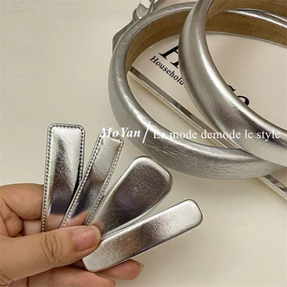 พร้อมส่ง🩶 ที่คาดผม สีเงิน กิ๊บ เครื่องประดับผม