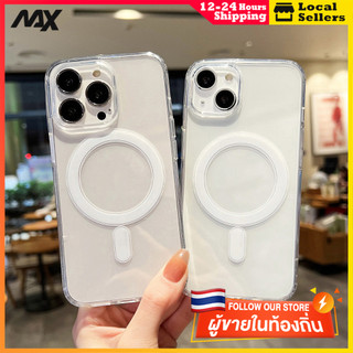 เคสมือถือ แม่เหล็ก เคสใส สำหรับไอโฟน Case for IPhone 13 15 7Plus 14 12 11 Pro MAX 8 6 7 6S Plus X XR XS